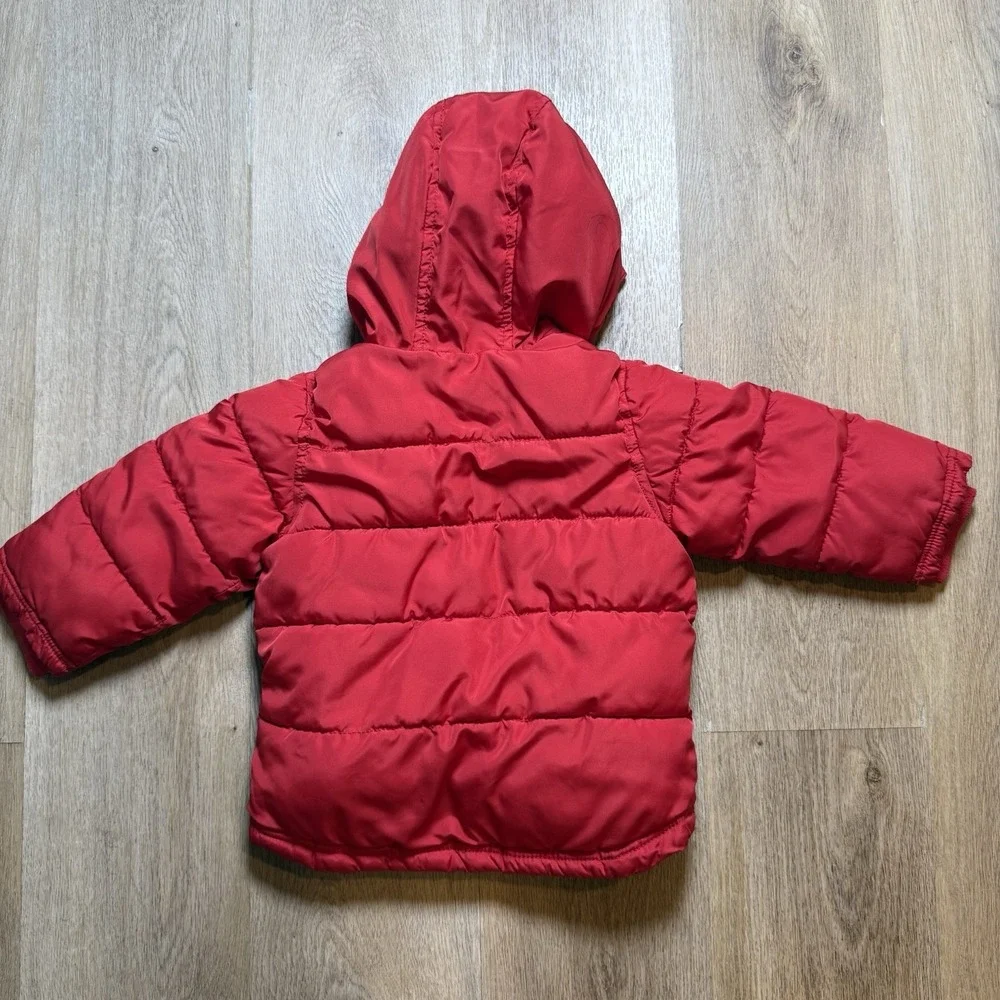 Old Navy‎ Toddler 2T Red Solid Frost-Free Hooded Puffer Jacket